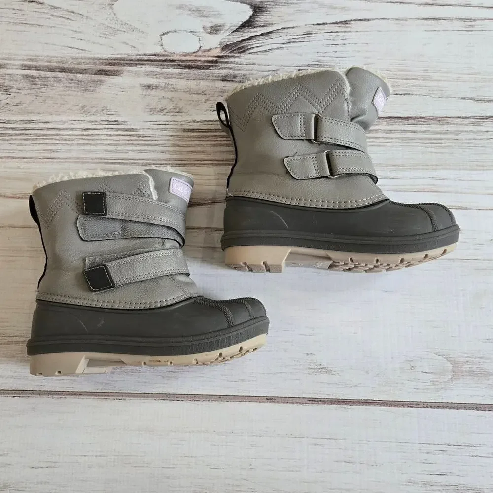 Cat and Jack Boys Gray Snowboots sz 11